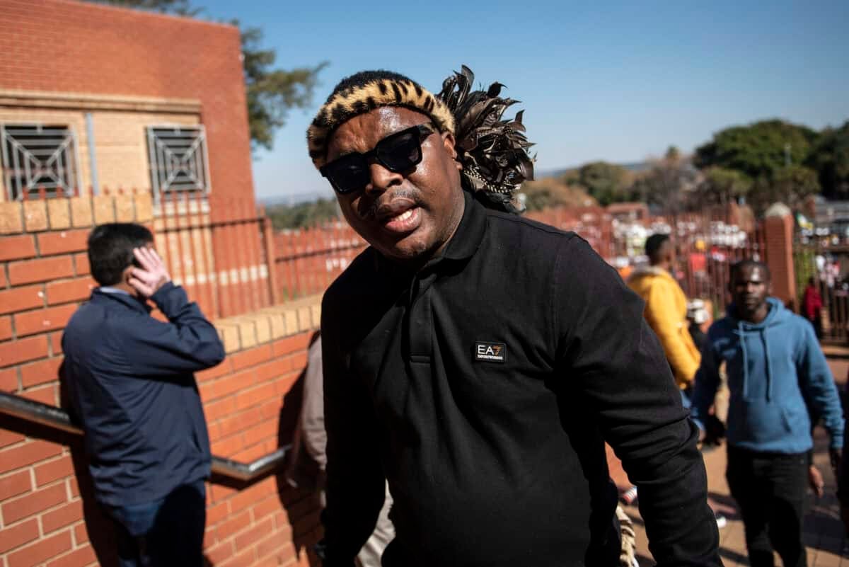 Ngizwe Mchunu during anti-migrant protest coverage